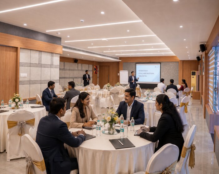 Corporate meeting setup at Orchid Conference Hall in Kottayam