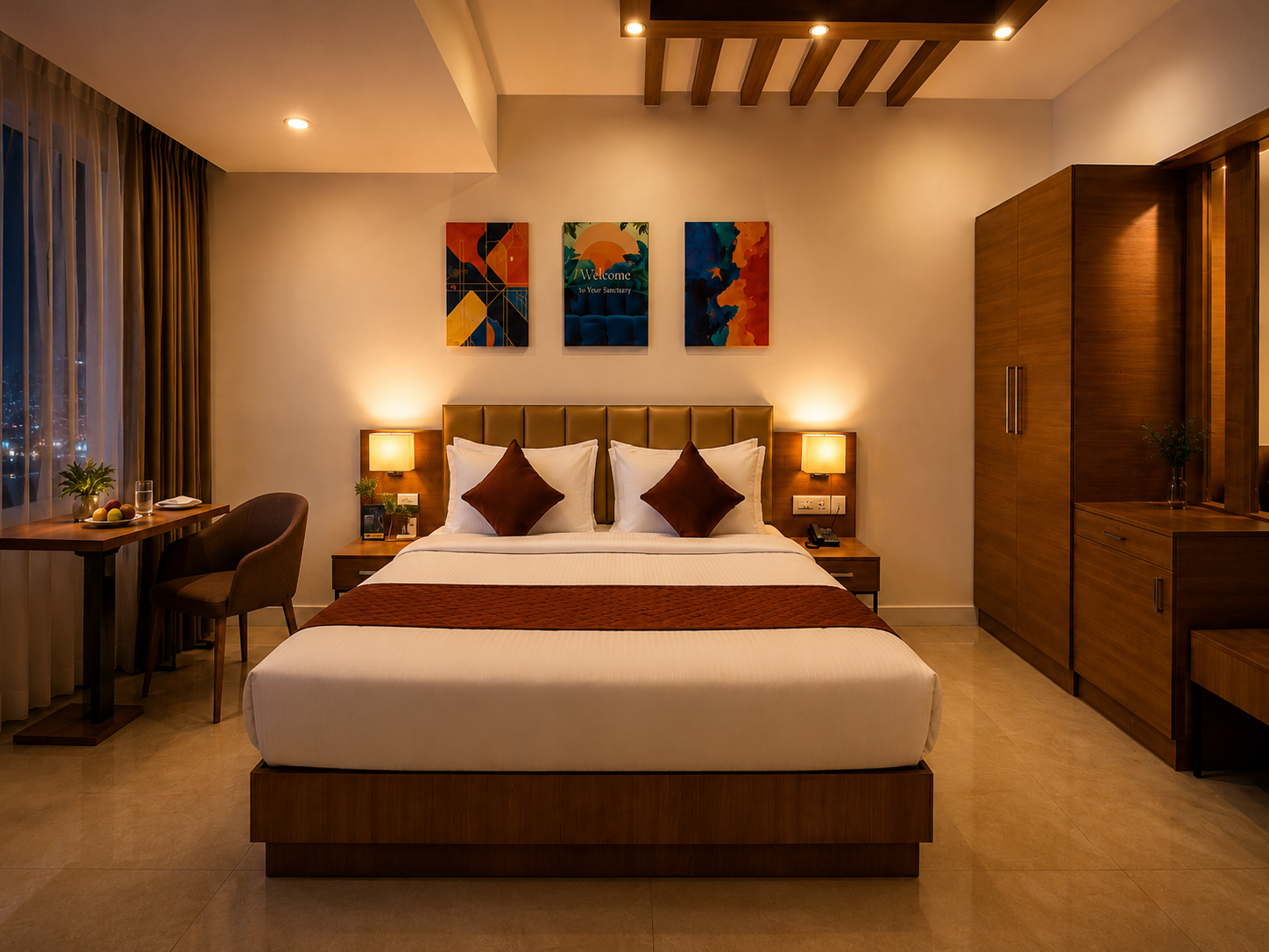 Suite room bedroom in Kottayam at Suburban Residency