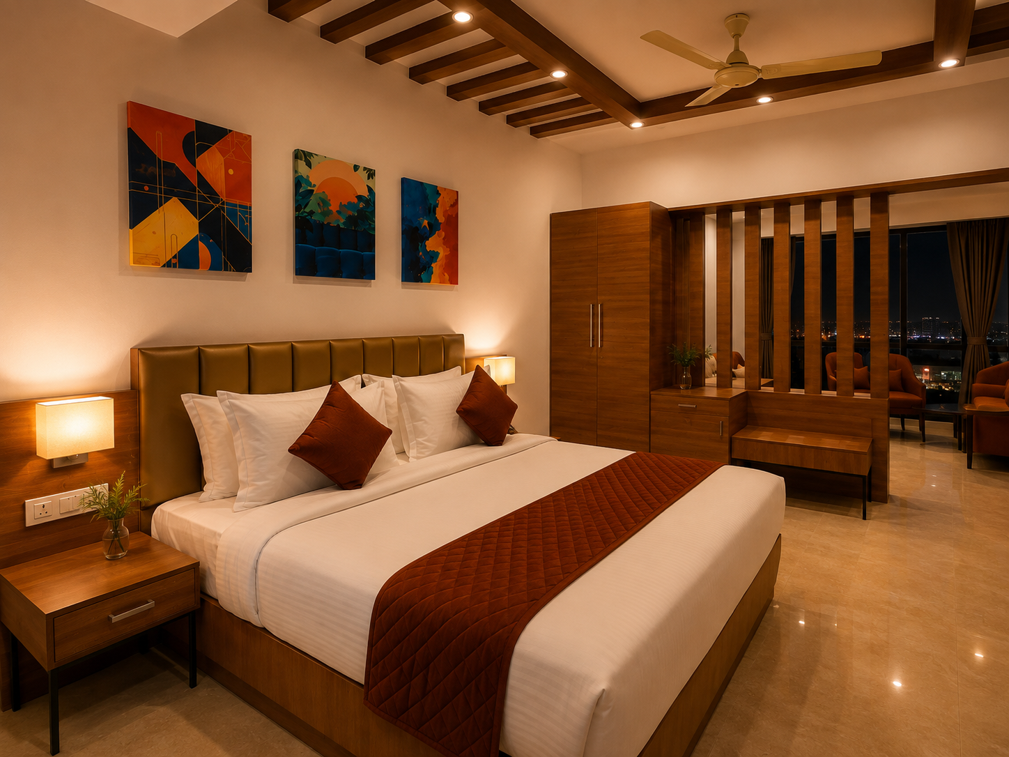 Separate living area in the Suburban Suite in Kottayam