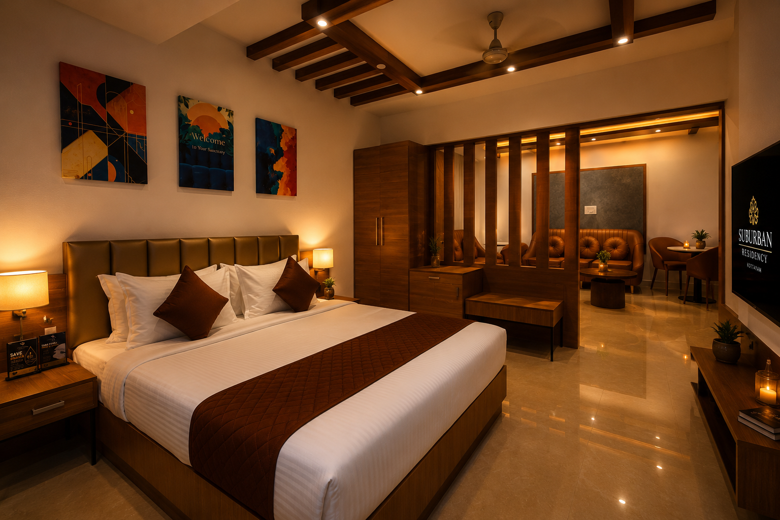 Spacious hotel suite in Kottayam at Suburban Residency