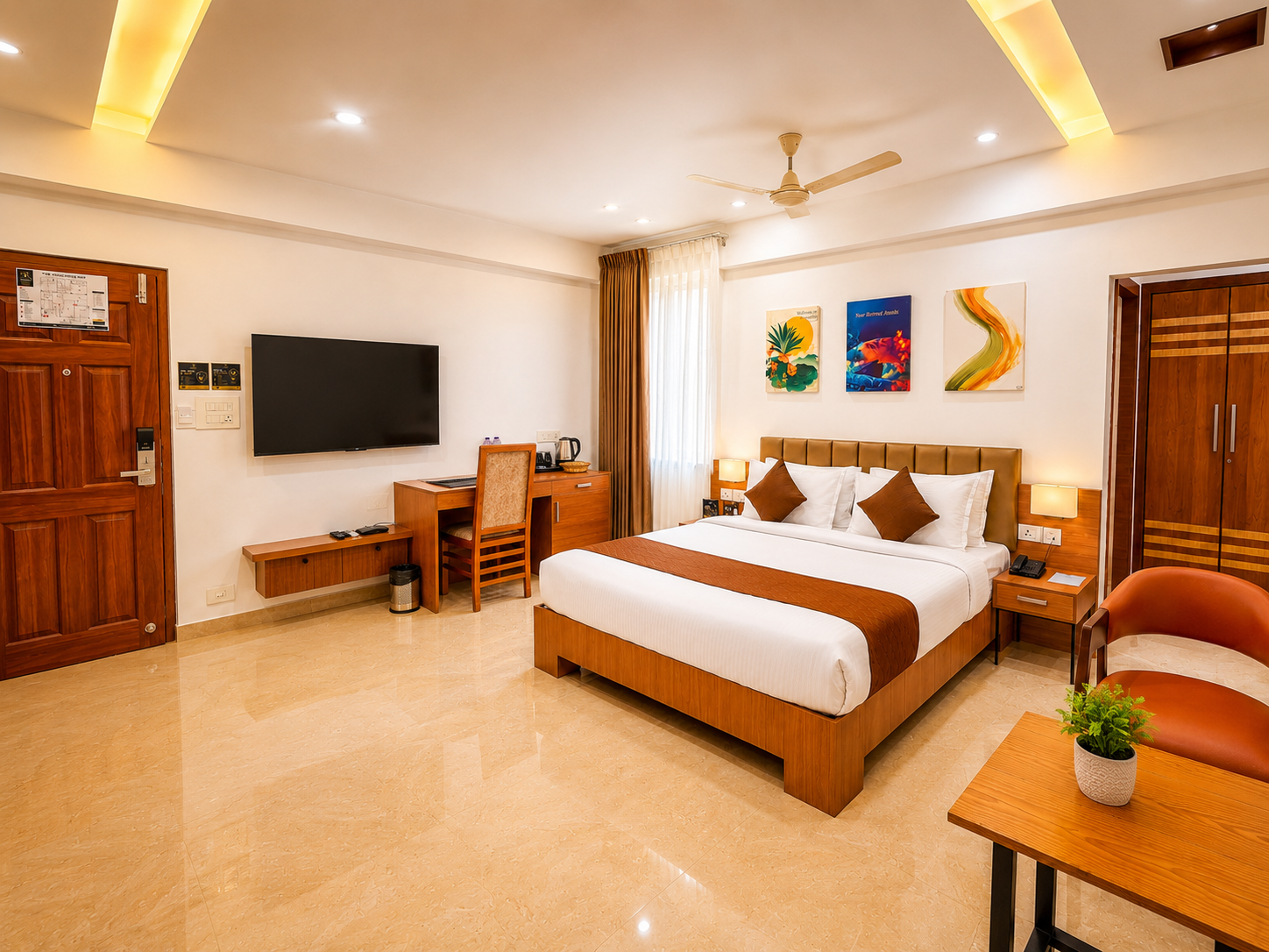 Suburban Deluxe Room bedroom in Kottayam