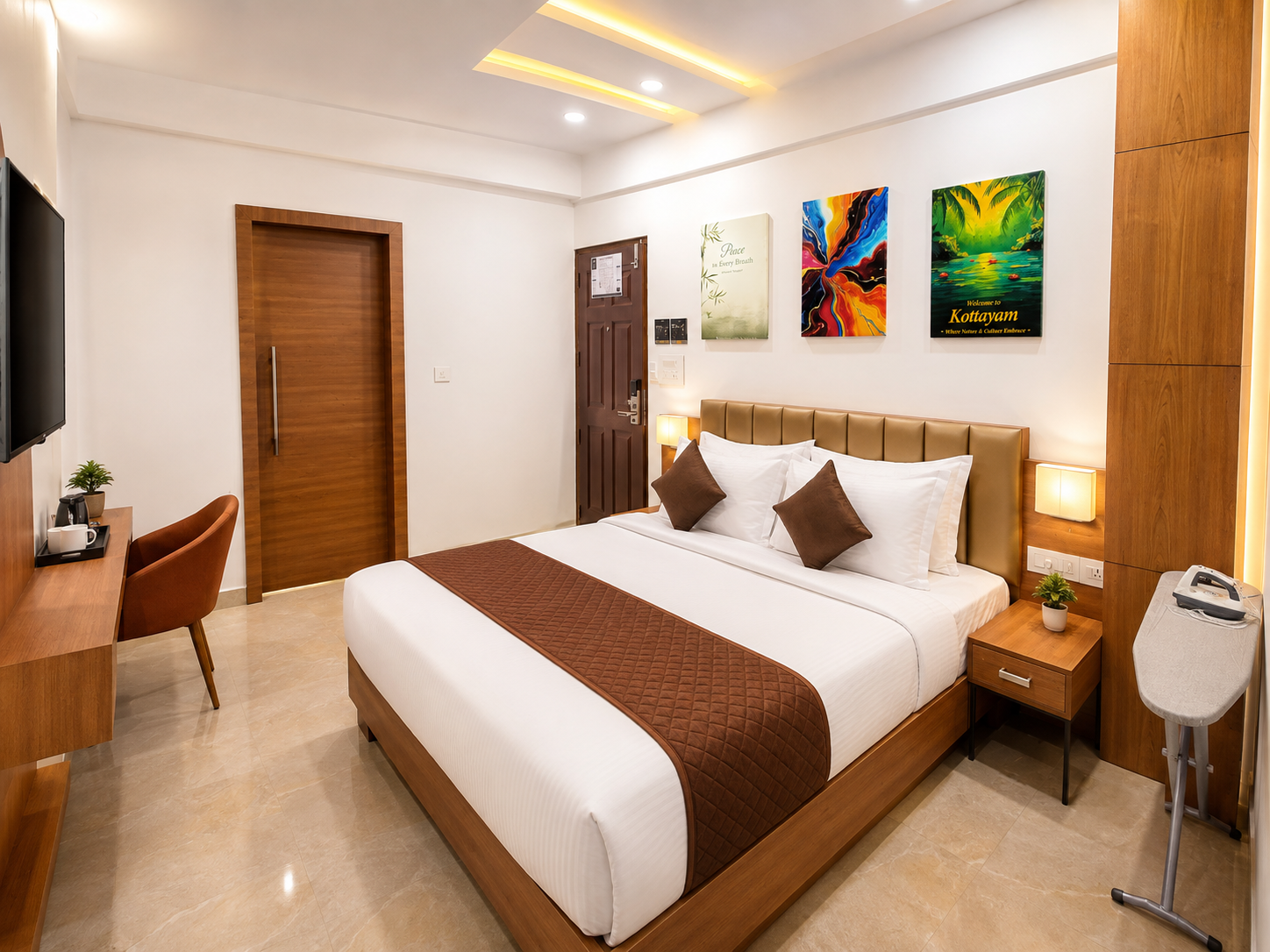 Suburban Deluxe Room bedroom in Kottayam